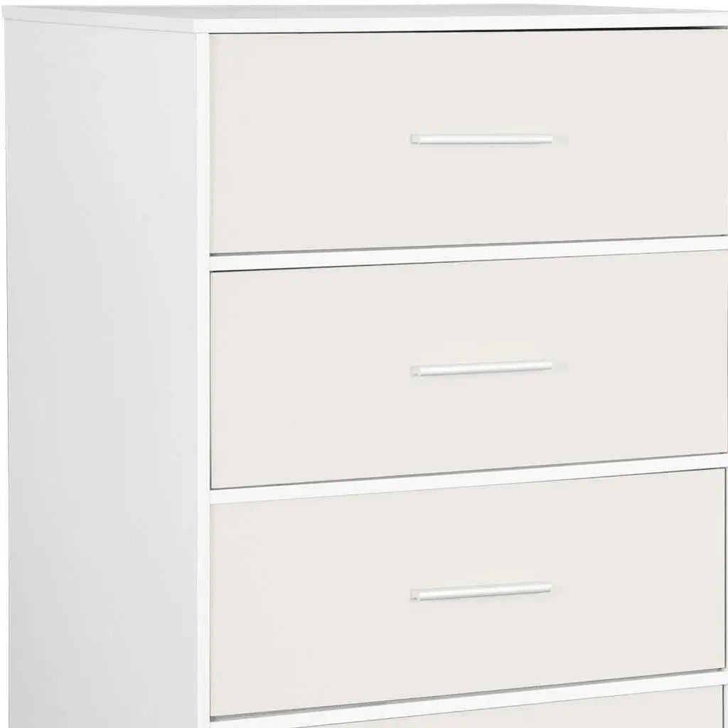 23" White Fabric Wood and Steel Five Drawer Lingerie Chest Homeroots Bed & Bath