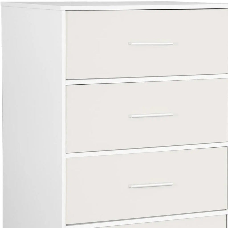 23" White Fabric Wood and Steel Five Drawer Lingerie Chest Homeroots Bed & Bath