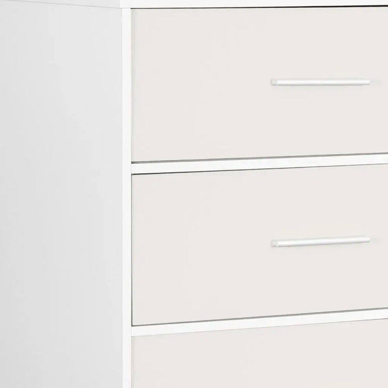 23" White Fabric Wood and Steel Five Drawer Lingerie Chest Homeroots Bed & Bath