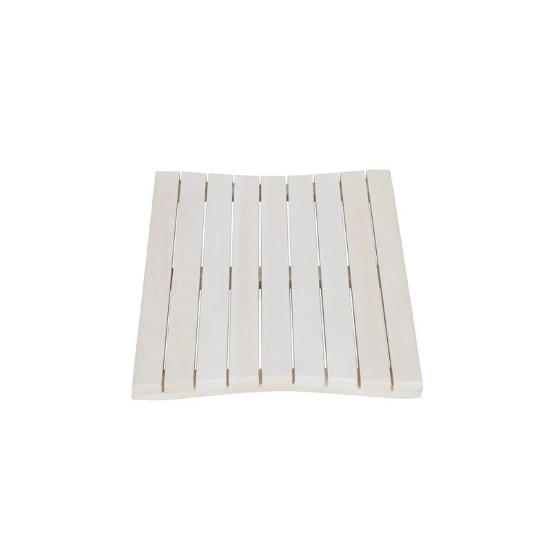 23" White Teak Slat Non Slip Bath Mat Homeroots Bed & Bath