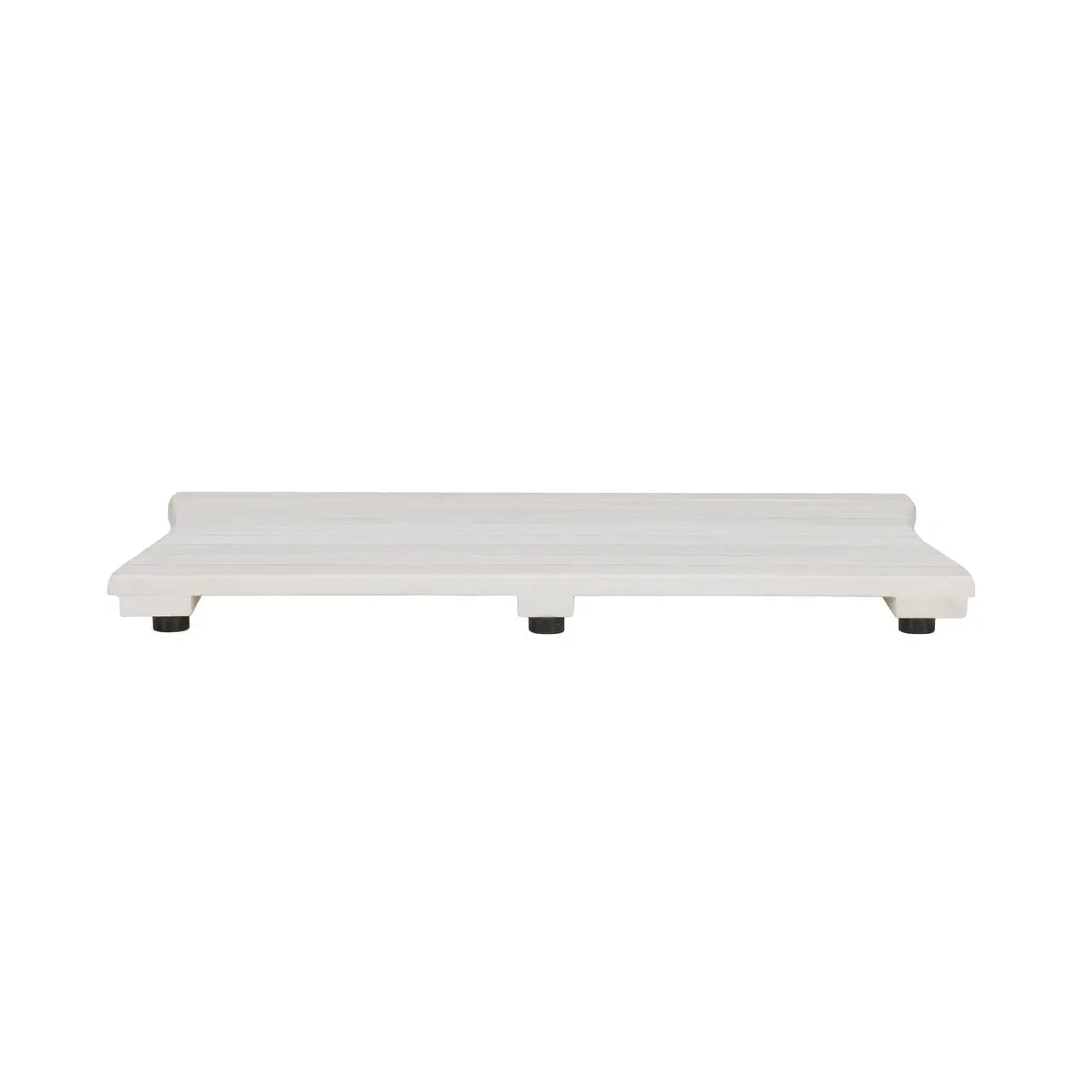 23" White Teak Slat Non Slip Bath Mat Homeroots Bed & Bath