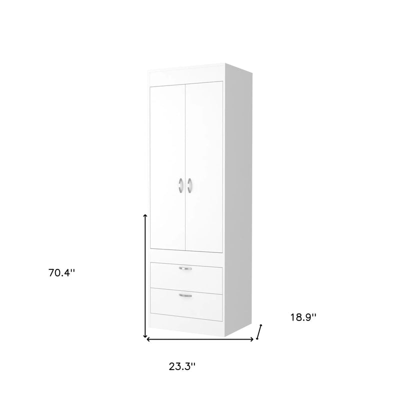 23" White Two Drawer Dresser Homeroots Bed & Bath