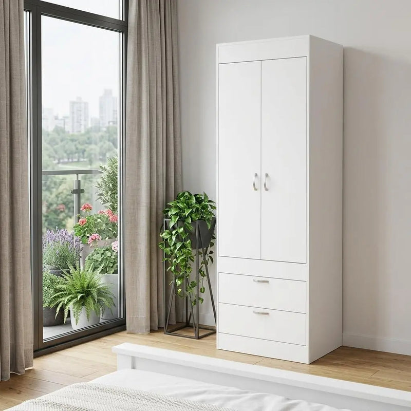 23" White Two Drawer Dresser Homeroots Bed & Bath