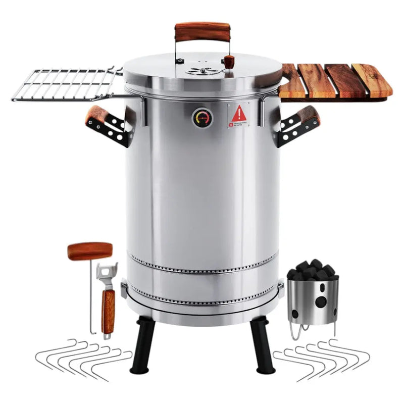 23" X 14" Silver Stainless Steel Portable Smoker Barrel Homeroots Outdoor