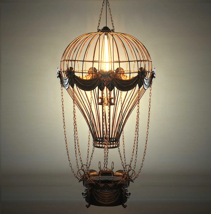 23" x 23" x 41" Vintage Hot Air Balloon Pendant Homeroots Lighting
