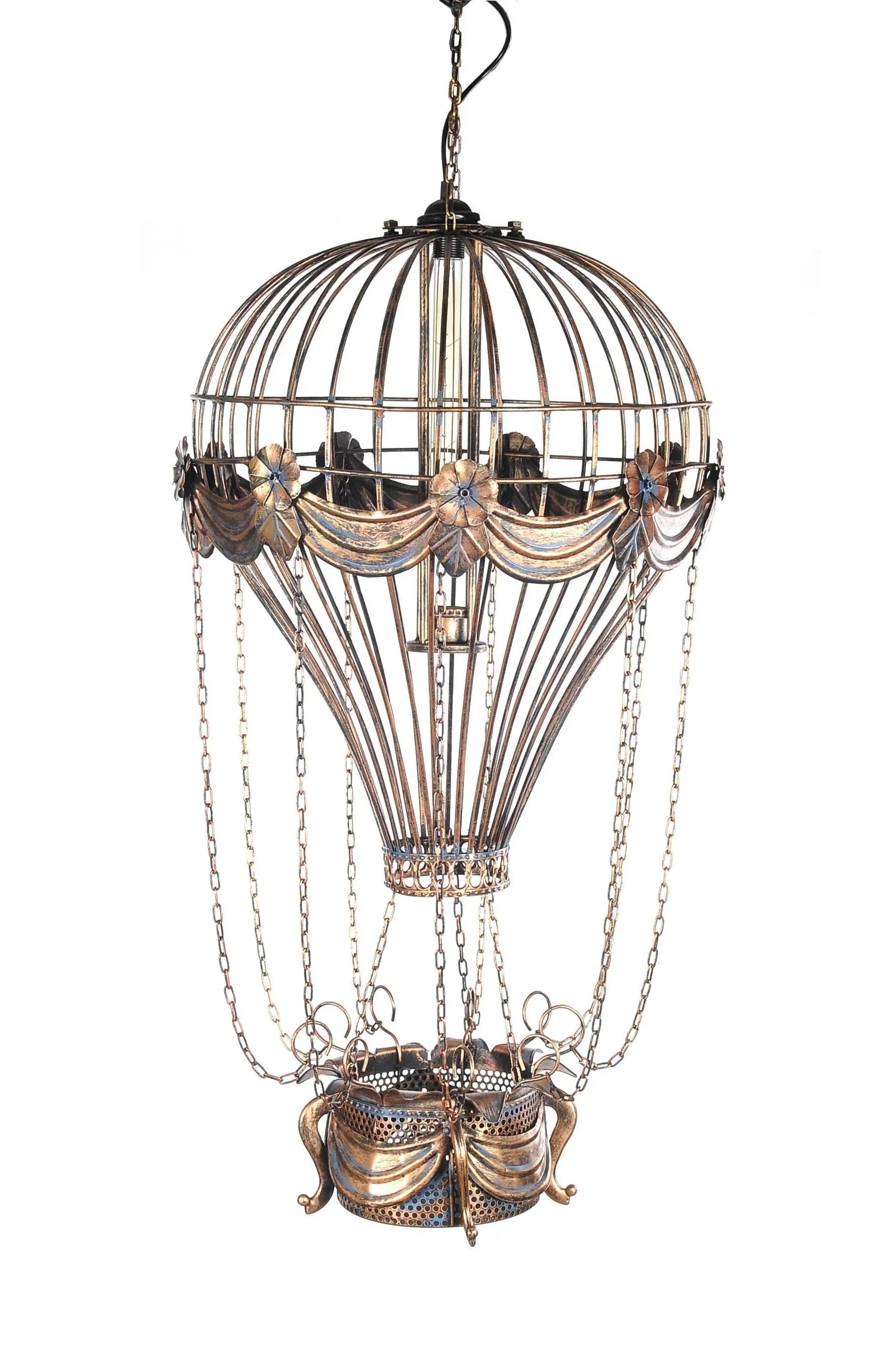 23" x 23" x 41" Vintage Hot Air Balloon Pendant Homeroots Lighting