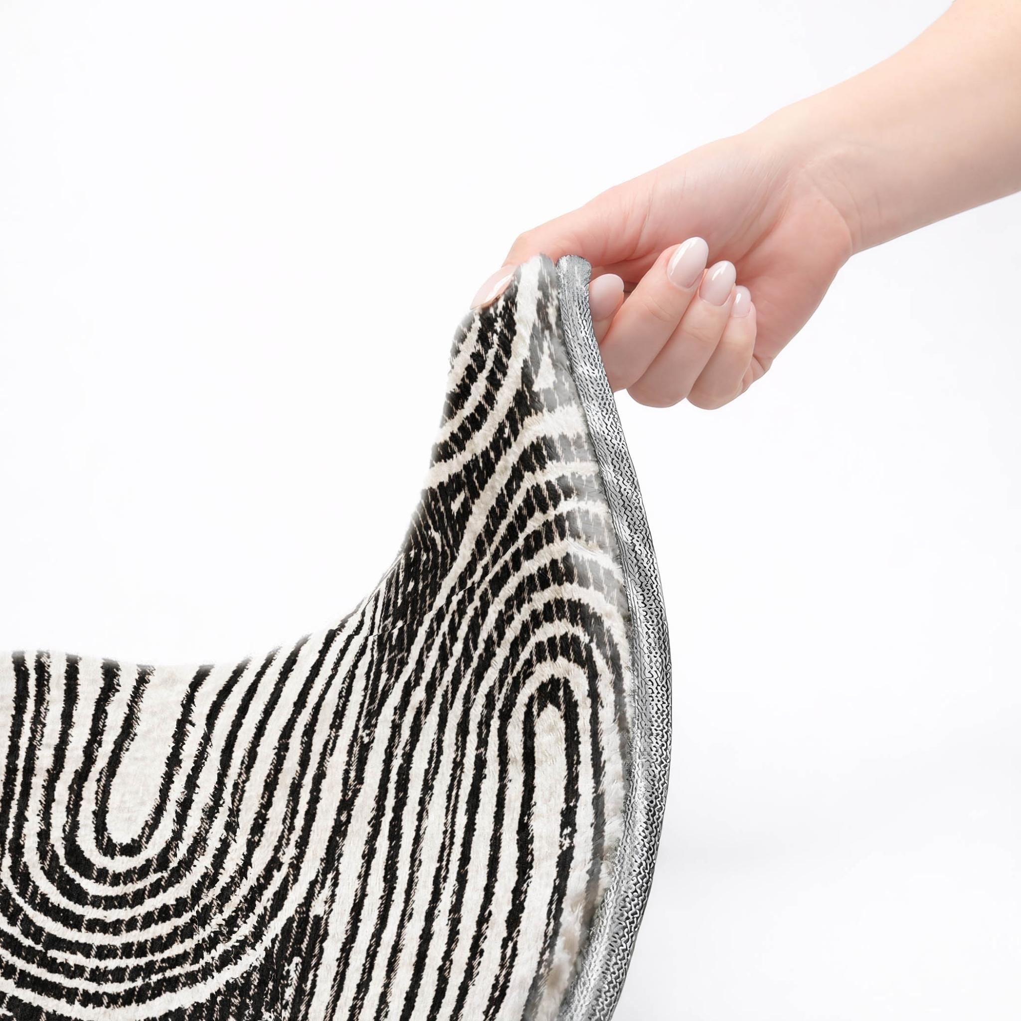 10' X 14' Black And Ivory Geometric Shag Washable Area Rug With UV Protection - Home & Garden