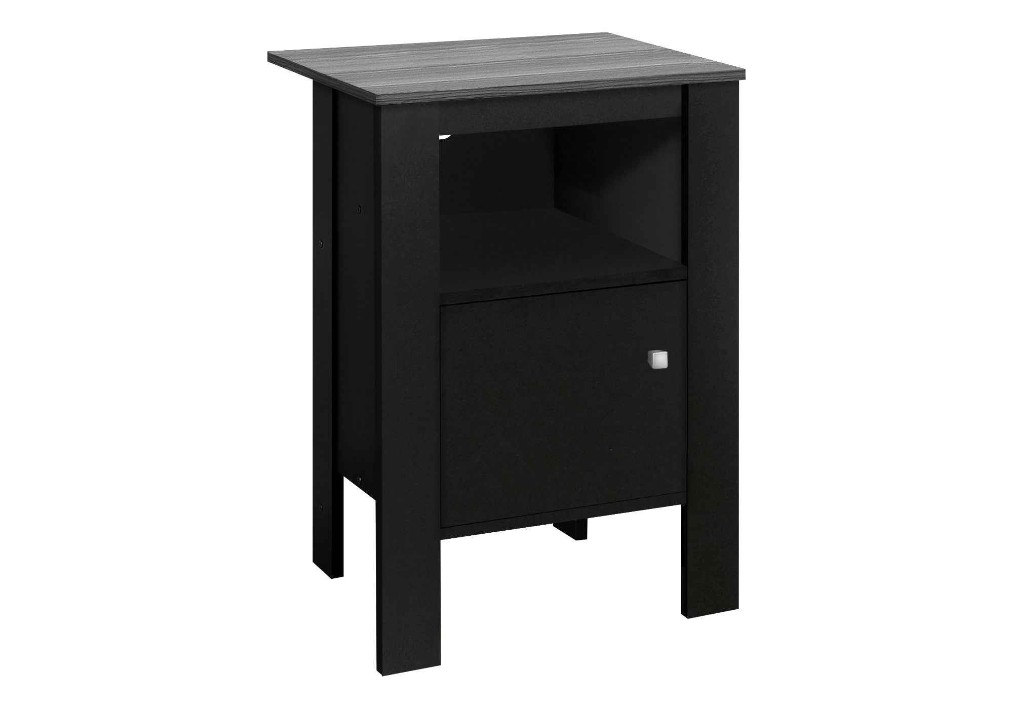 24" Black Wood Nightstand