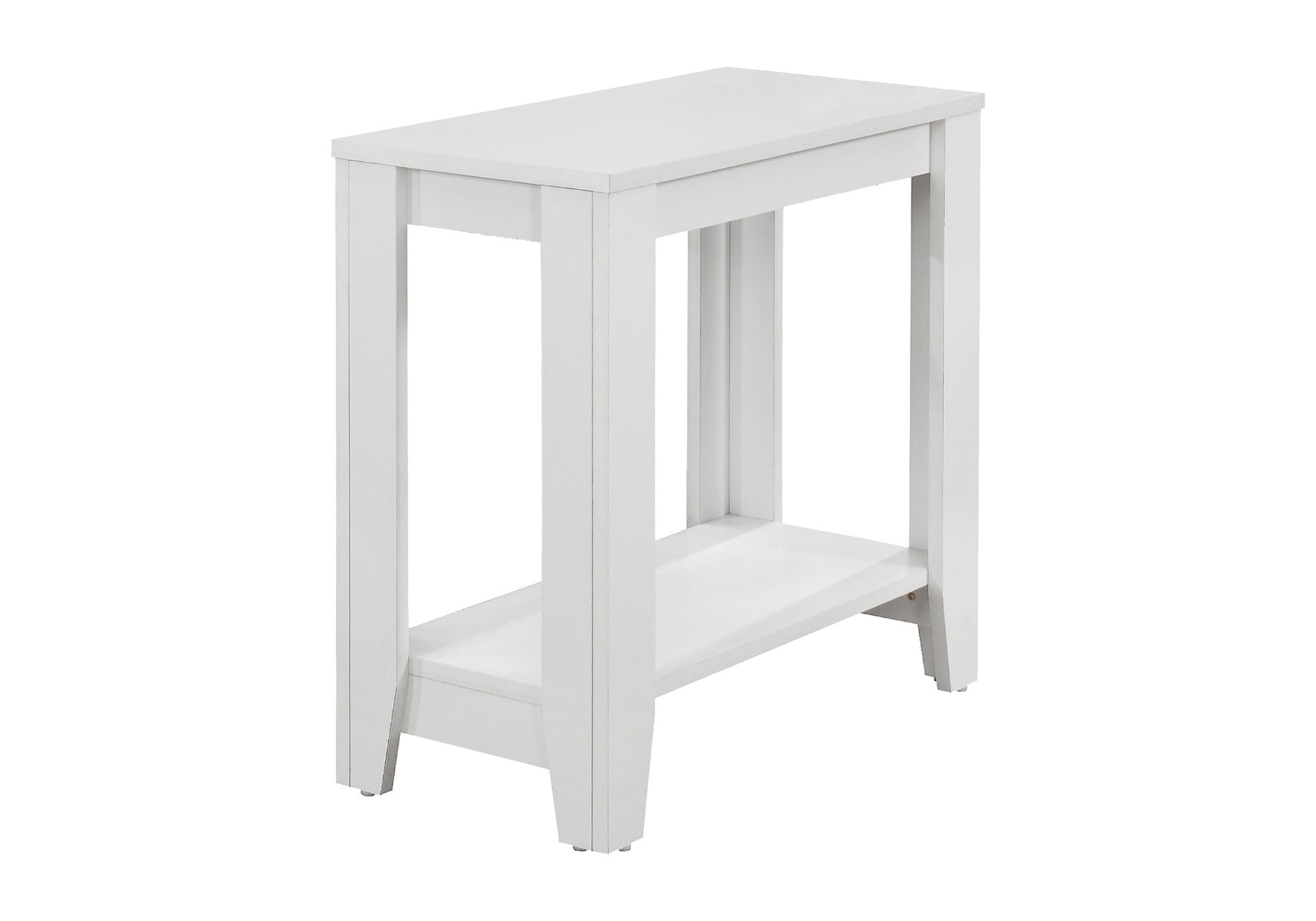 22" White Wood End Table With Shelf - Living Room