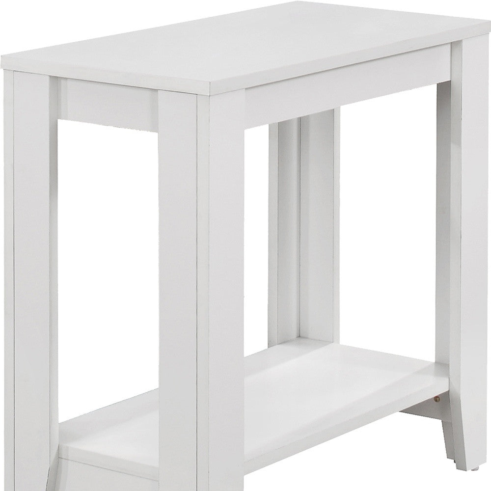 22" White Wood End Table With Shelf - Living Room