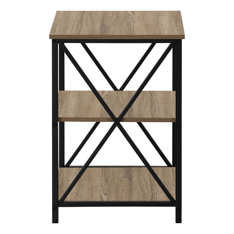 26" Rectangular Dark Taupe Black Metal Accent Table - Living Room