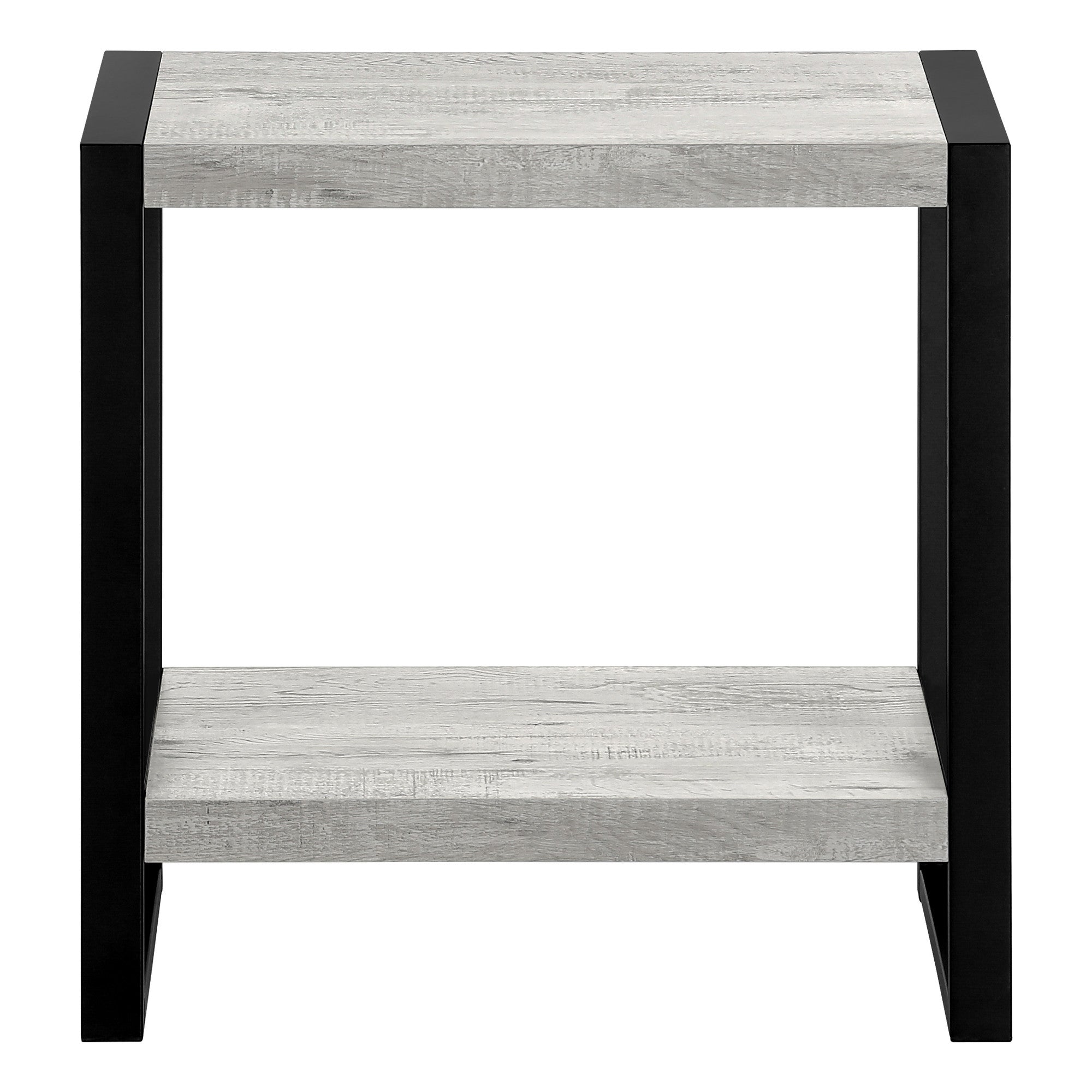 24" Black And Gray End Table With Shelf - Living Room