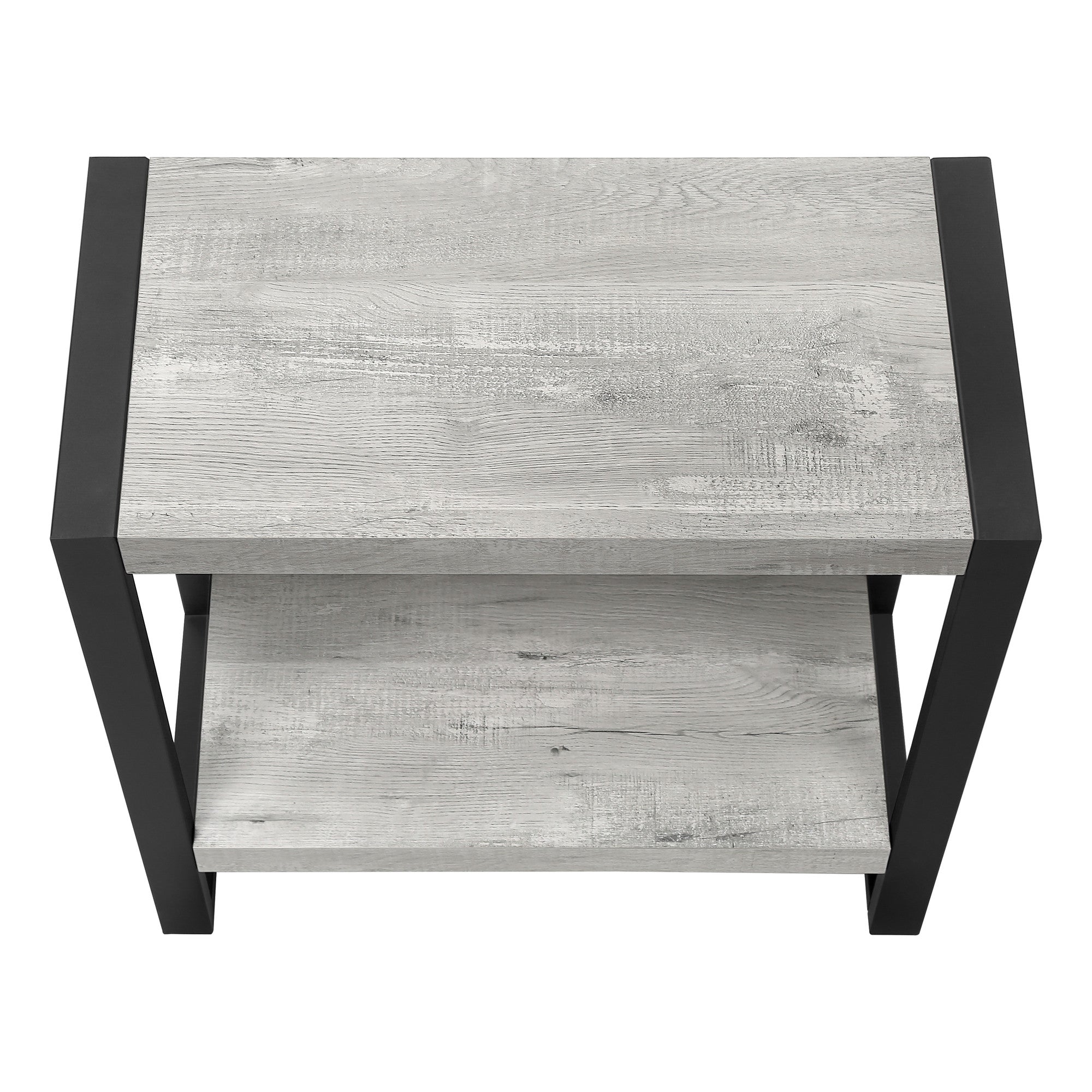 24" Black And Gray End Table With Shelf - Living Room