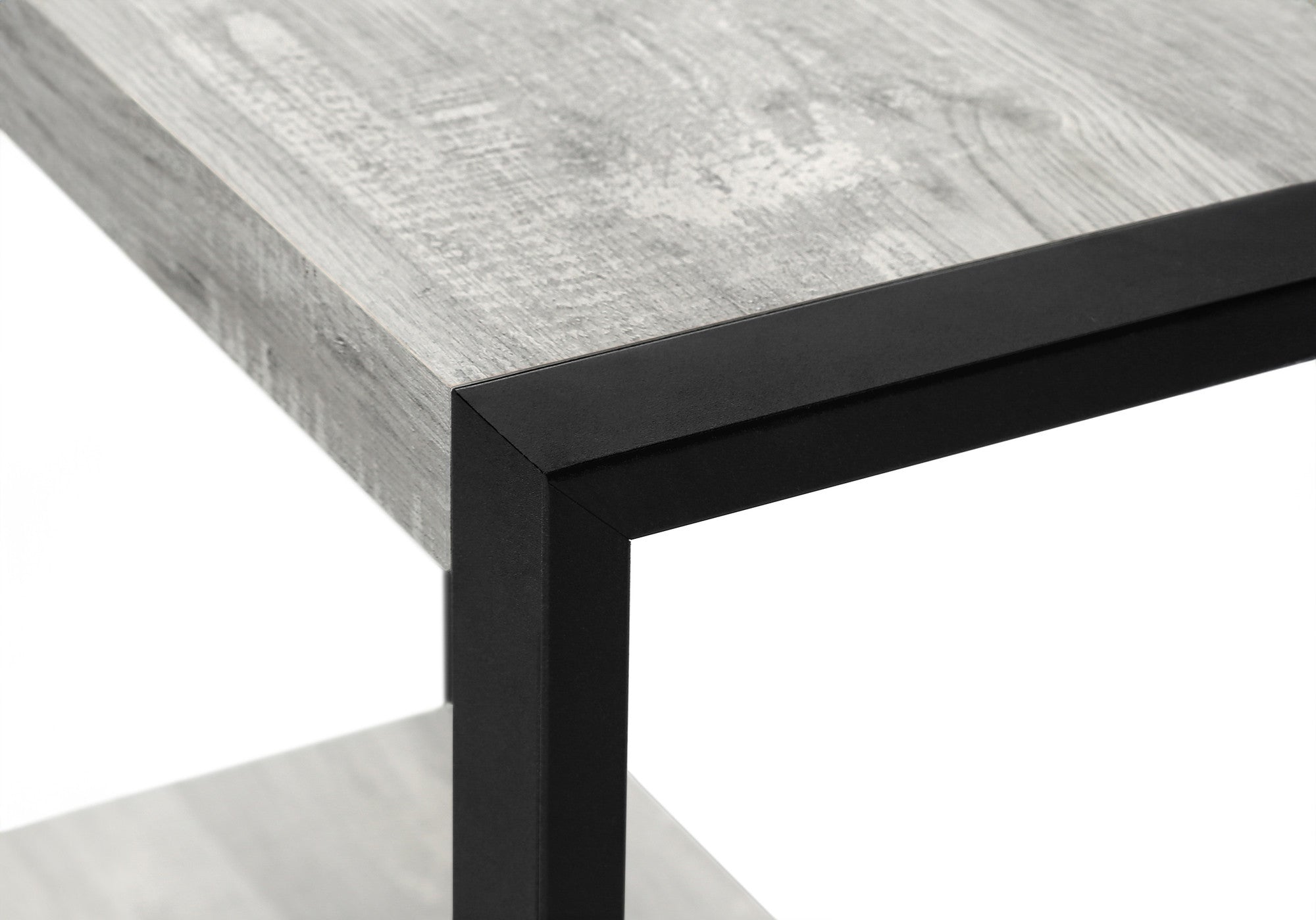 24" Black And Gray End Table With Shelf - Living Room