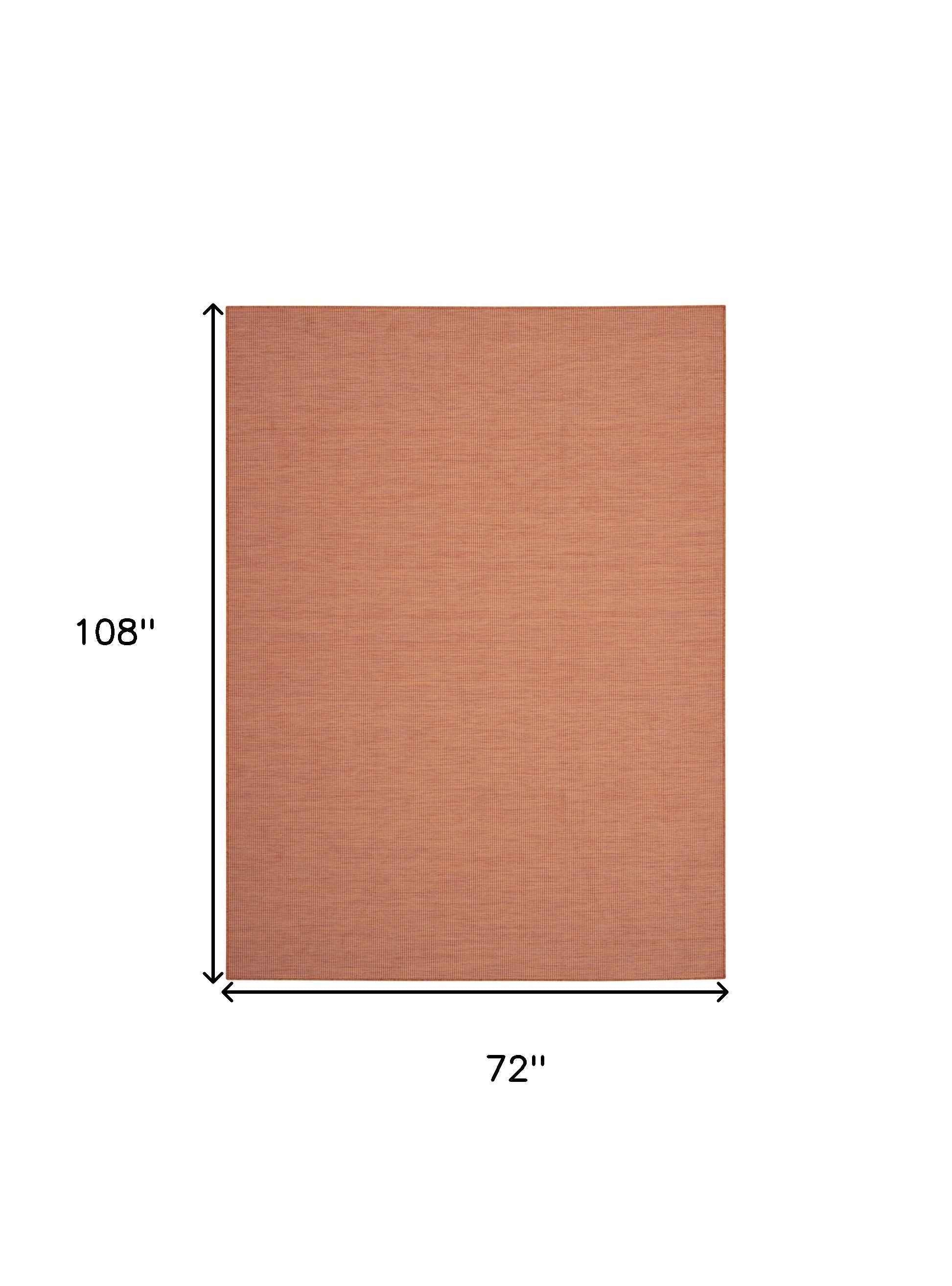 6' X 9' Terracotta Indoor Outdoor Area Rug