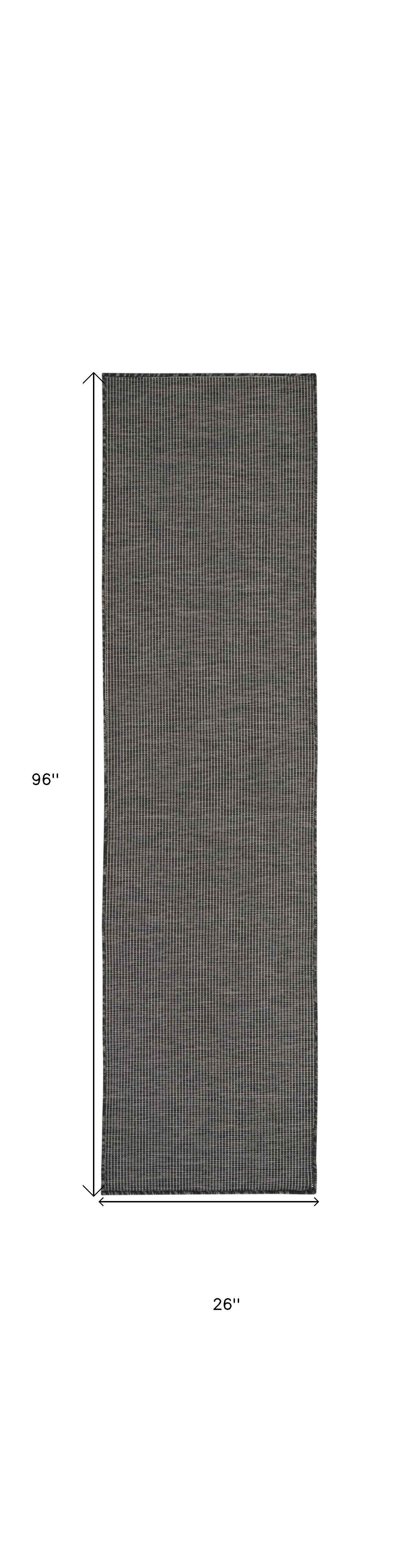 8' Charcoal Indoor Outdoor Runner Rug