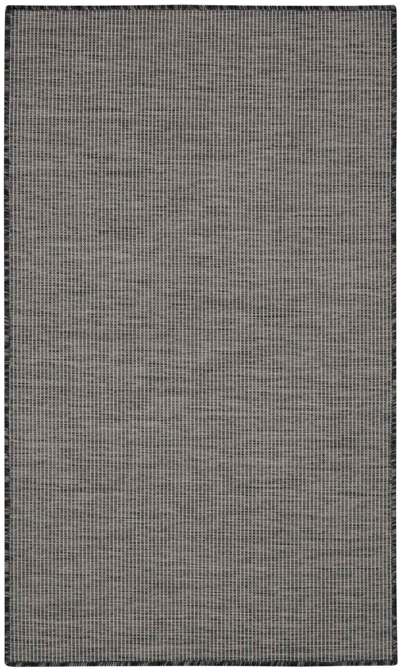 3' X 5' Charcoal And Ivory Indoor Outdoor Area Rug