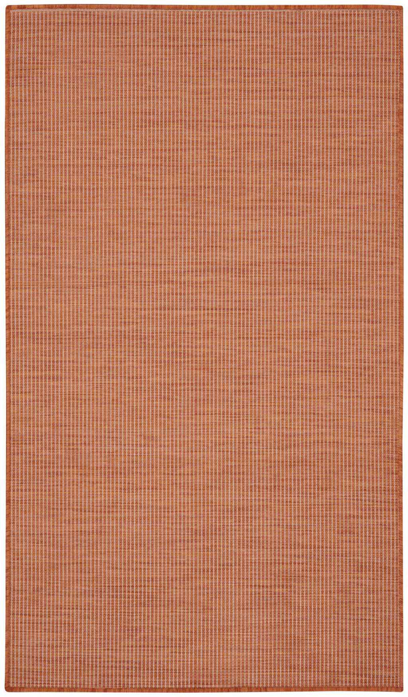 3' X 5' Rust And Ivory Indoor Outdoor Area Rug