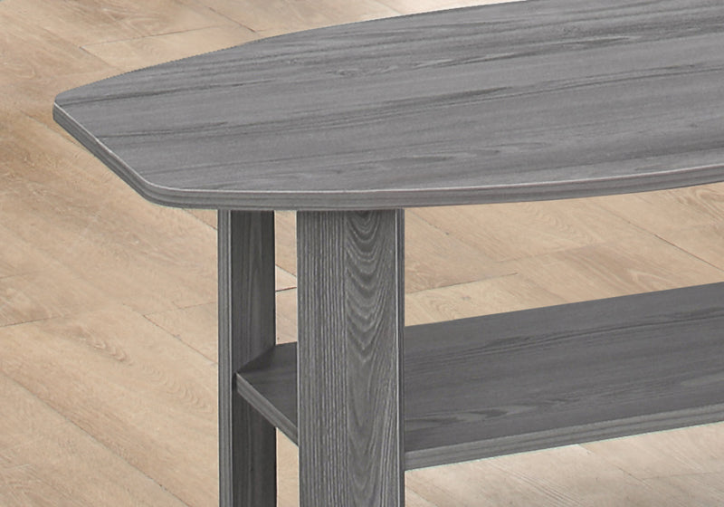 Set of Three 36" Gray Coffee Table With Shelf - Living Room