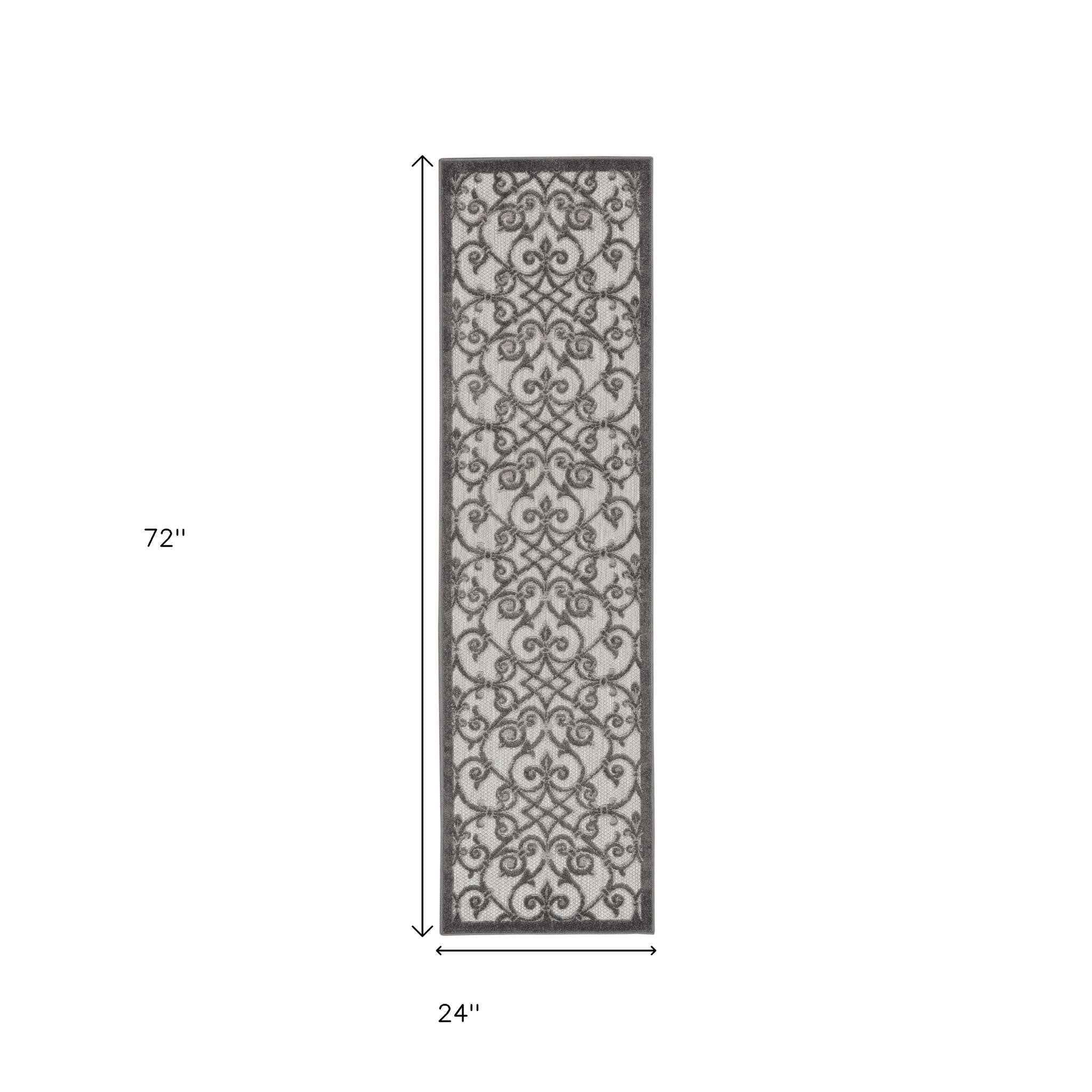 6' Gray Indoor Outdoor Area Rug