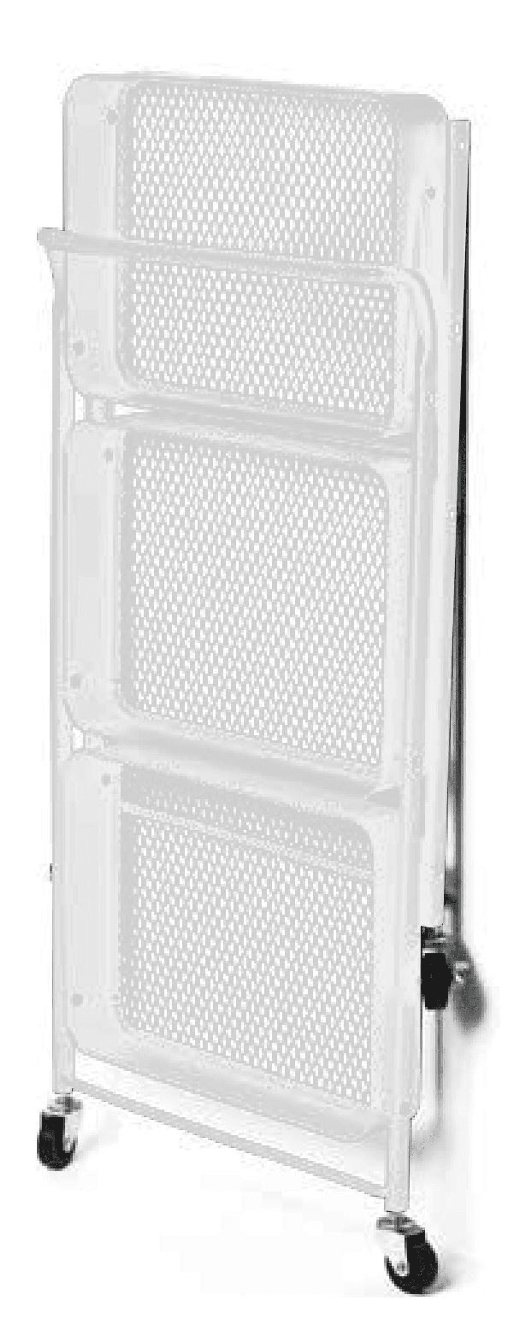 House2Home white 3-tier foldable rolling trolley with 3 mesh shelves and wheels