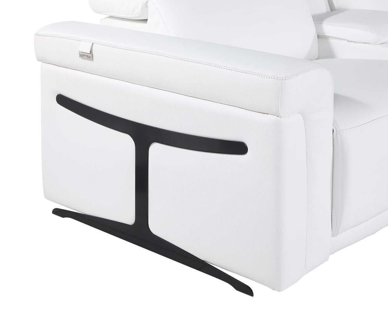 White Italian Leather Modular L Shaped Five Piece Corner Sectional