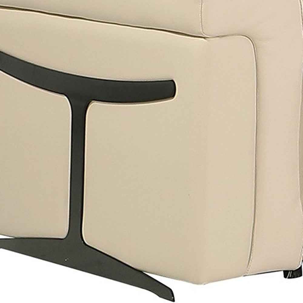 Beige Italian Leather Modular L Shaped Eight Piece Corner Sectional With Console