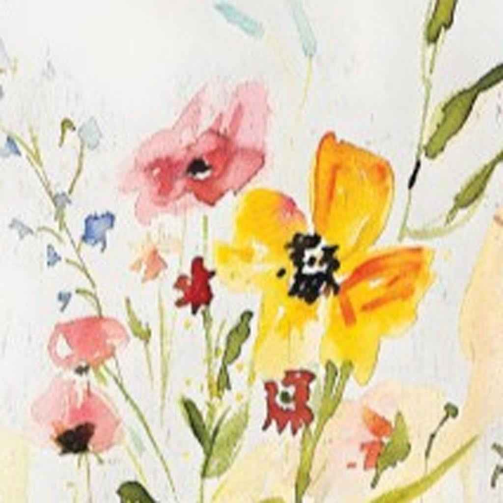 30" Green Pink White And Yellow Solid Wood Floral Bouquet Garden Stake