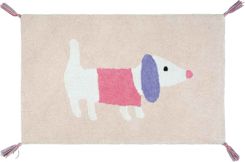 32" Pink And Purple Cotton Dog Youthful Bath Rug