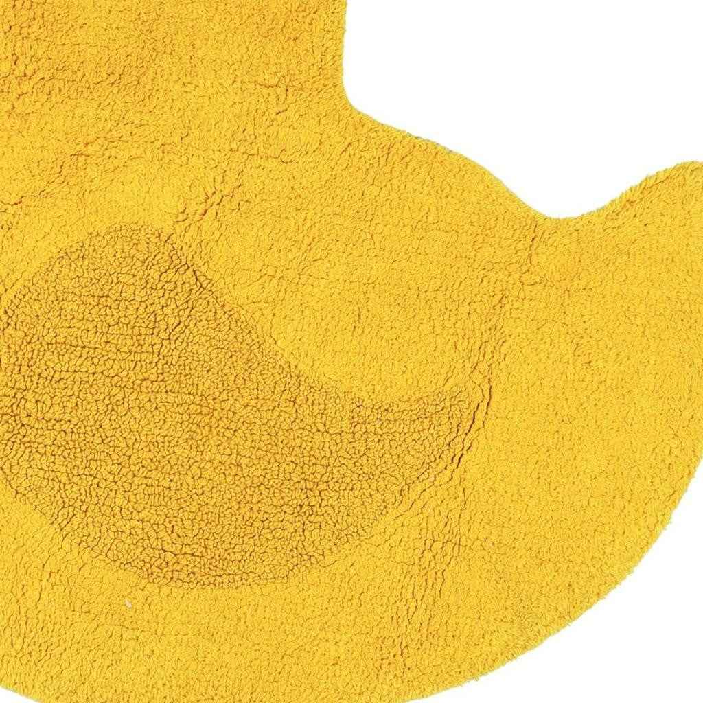 25" Yellow Cotton Rubber Duckie Youthful Bath Rug