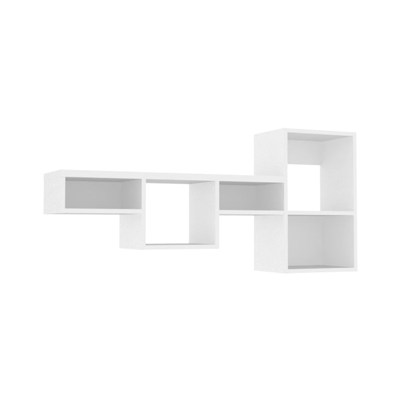 47" White Wood Wall Mounted Cubby Shelf - Office