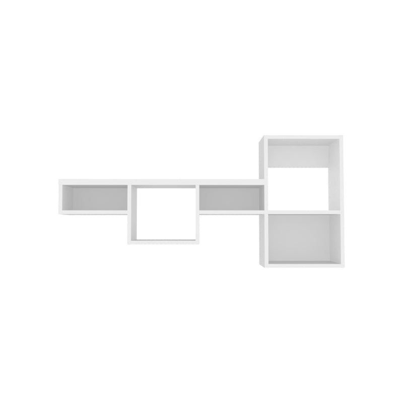 47" White Wood Wall Mounted Cubby Shelf - Office