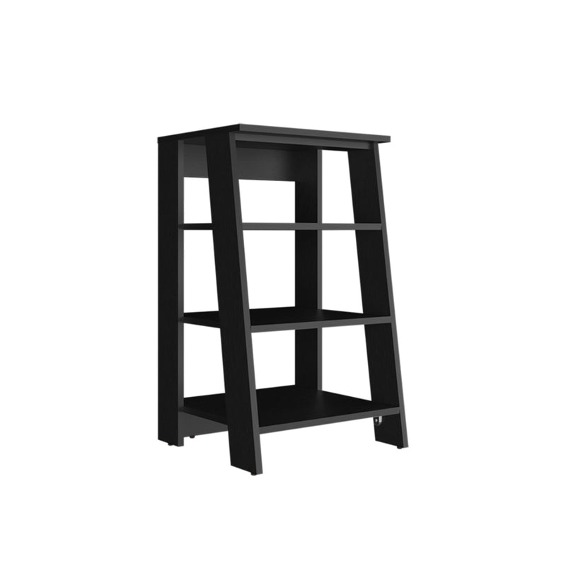 17" Black Wood Freestanding Bathroom Shelf - Office