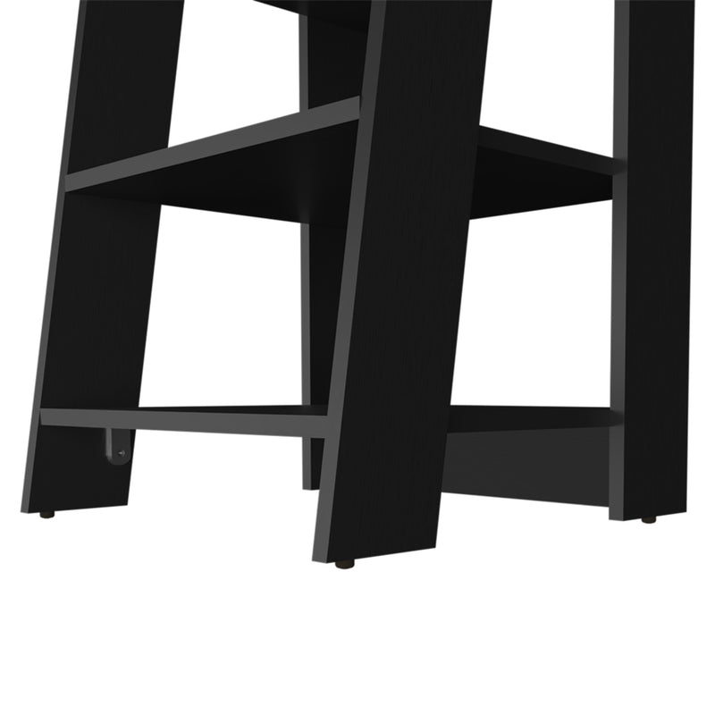 17" Black Wood Freestanding Bathroom Shelf - Office