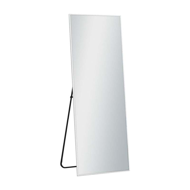 64" Silver Metal Wall Mounted And Freestanding Framed Accent Mirror - Bed & Bath