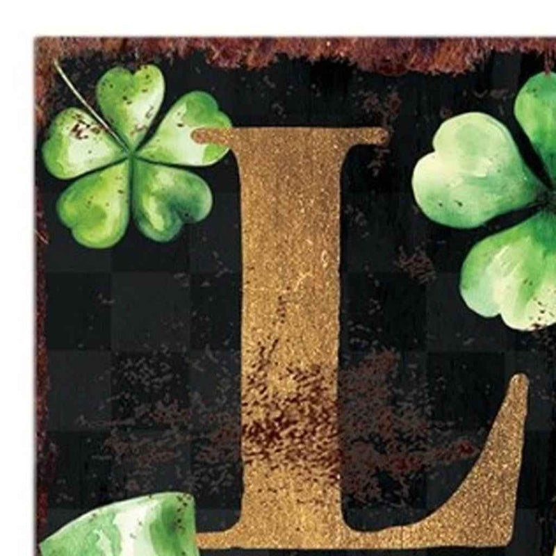 36" Black Gold And Green St Patrick's Day Solid Wood Porch Sign