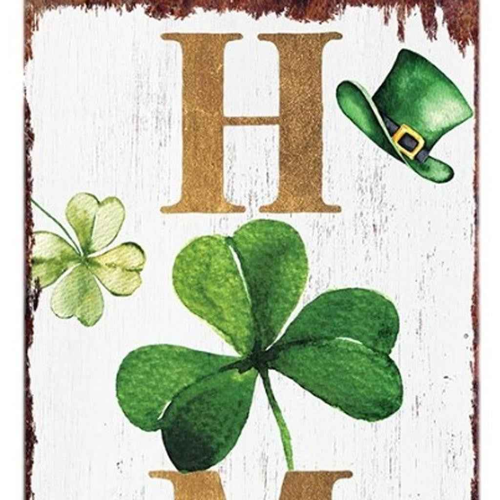 36" Gold Green And White Solid Wood Home Sweet St Patrick's Day Porch Sign
