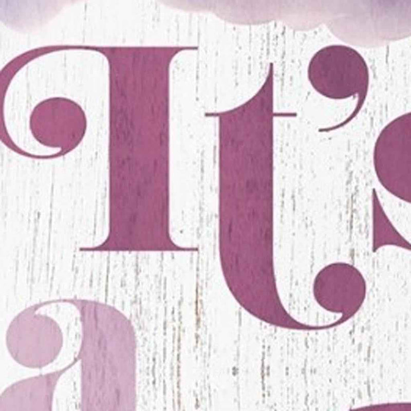 36" Pink And White Solid Wood New Baby Porch Sign