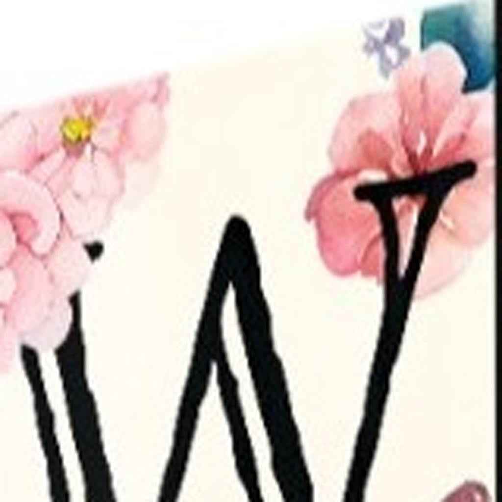 72" White Black And Pink Solid Wood Watercolor Floral Welcome Porch Sign