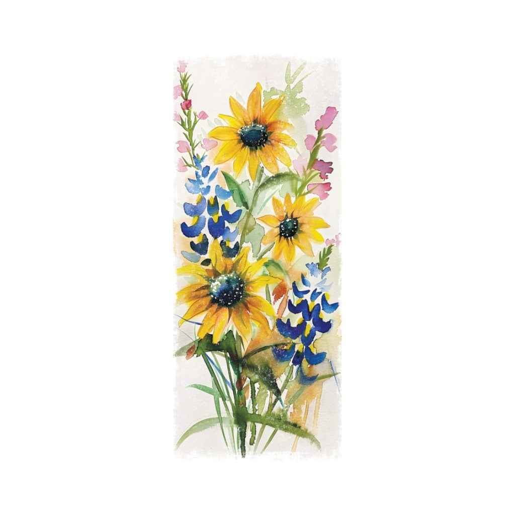 36"White  Blue Green And Yellow Solid Wood Sunflowers Porch Sign