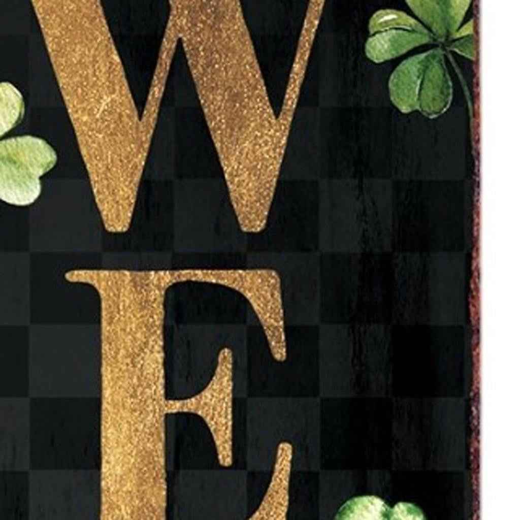 36" Black Gold And Green Solid Wood Welcome St Patrick's Day Porch Sign