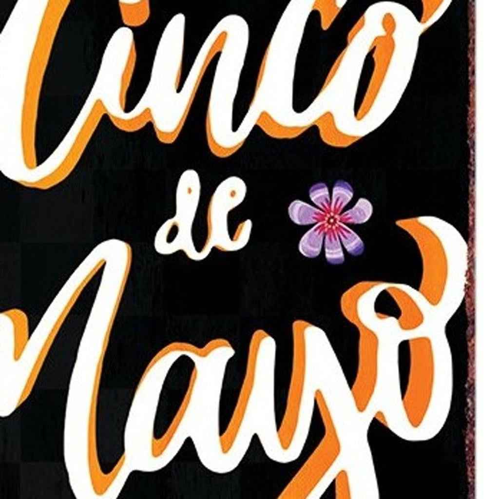36" Black Red And Green Solid Wood Cinco de Mayo Tree Porch Sign