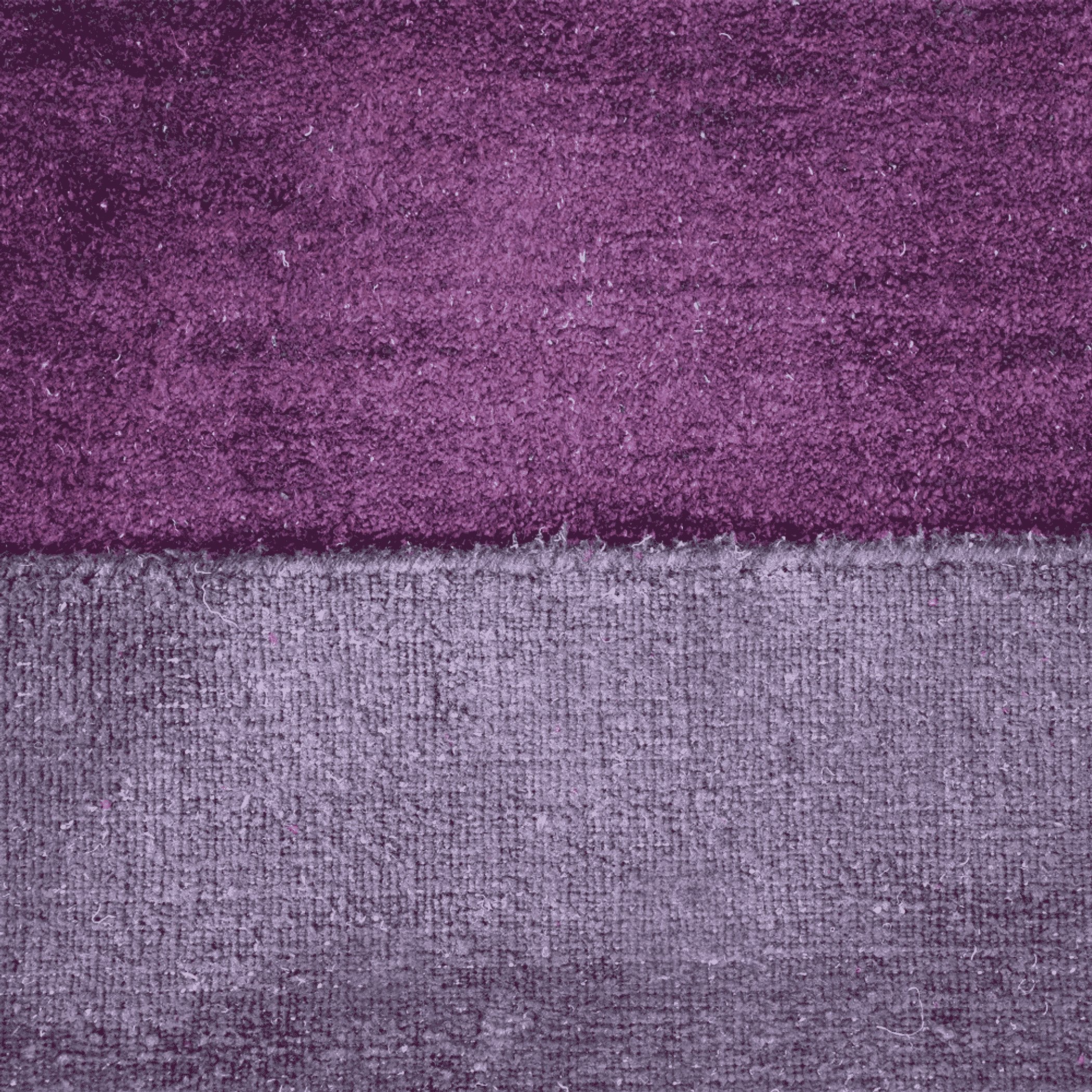 Contemporary area rug with purple plum and gray two-tone pile, textured surface