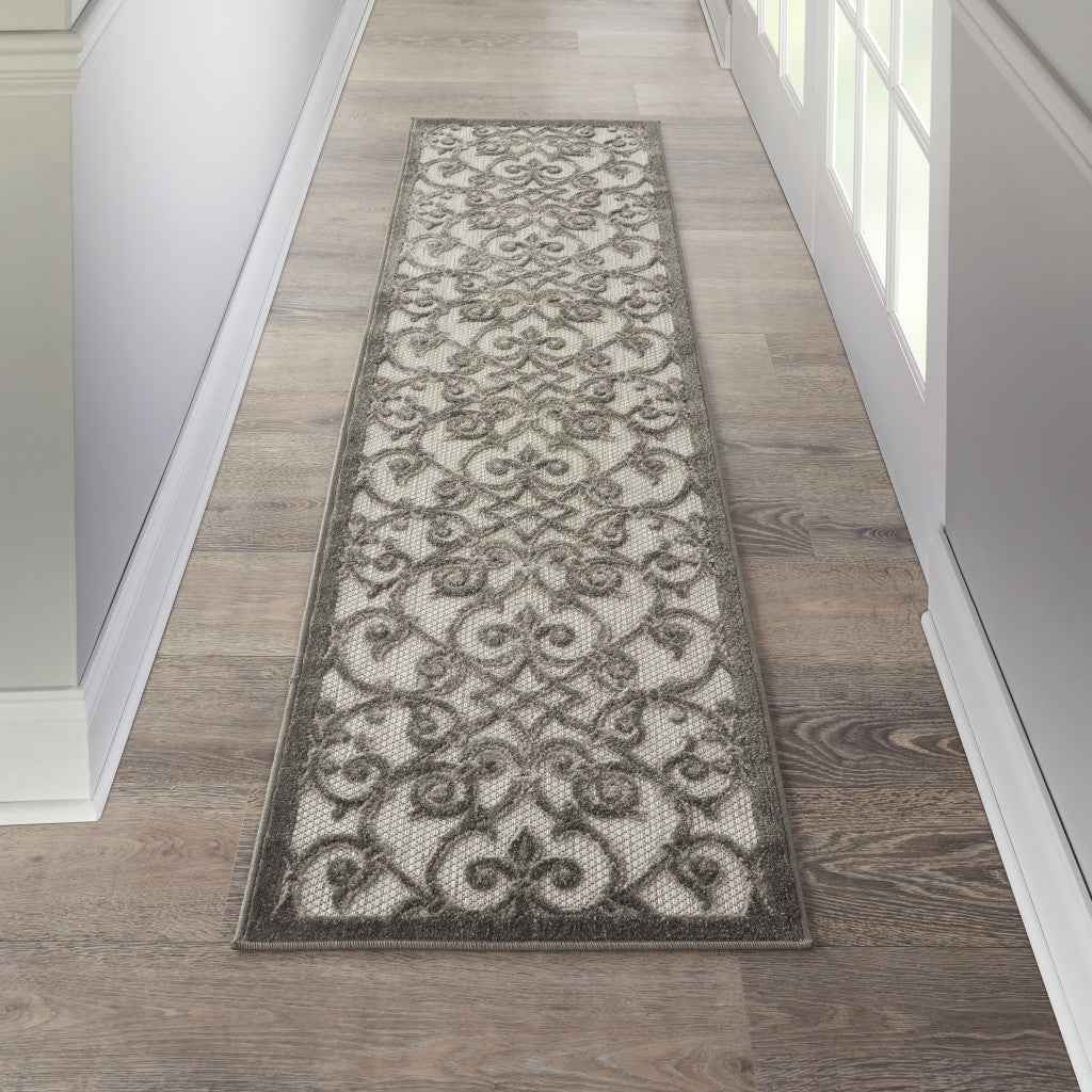8' Gray Indoor Outdoor Area Rug