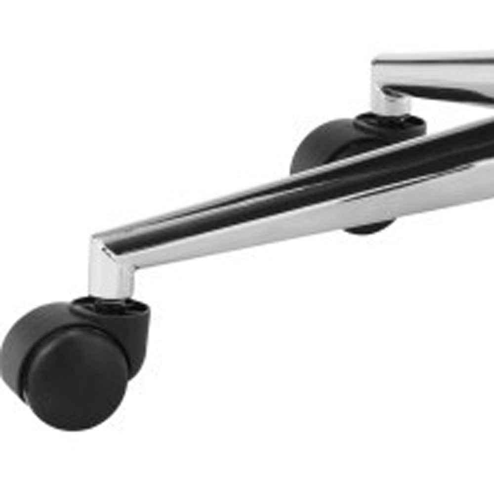 White and Silver Adjustable Height Swivel Rolling Conference Office Chair