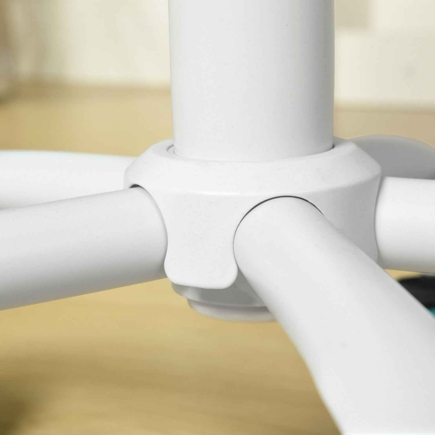 Aqua Teal Blue and White Adjustable Height Swivel Rolling Office Chair