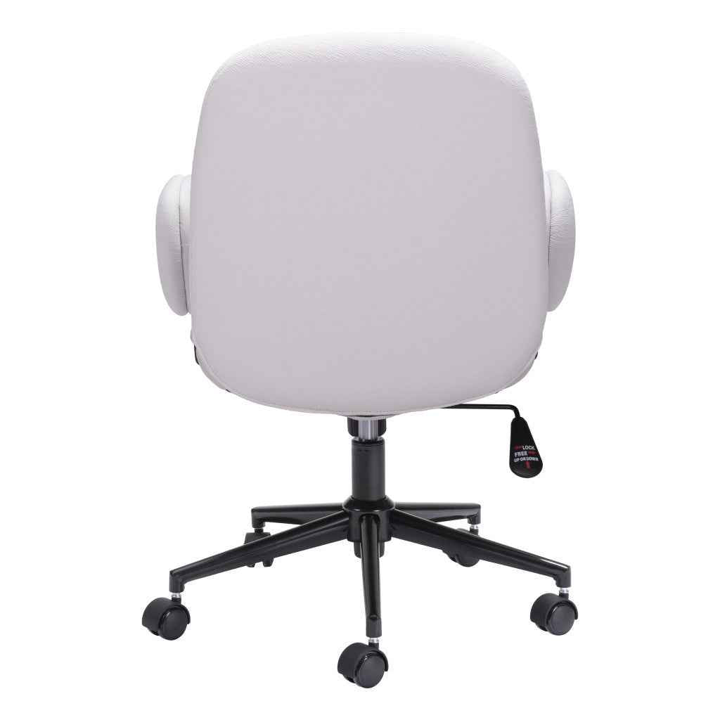 Beige and Black Adjustable Height Swivel Rolling Office Chair