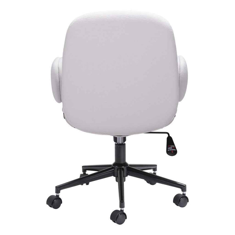 Beige and Black Adjustable Height Swivel Rolling Office Chair