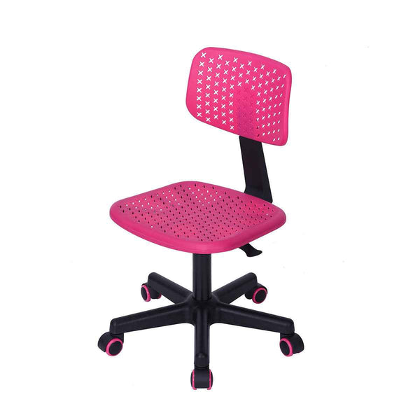 Hot Pink and Black Adjustable Height Swivel Rolling Office Chair