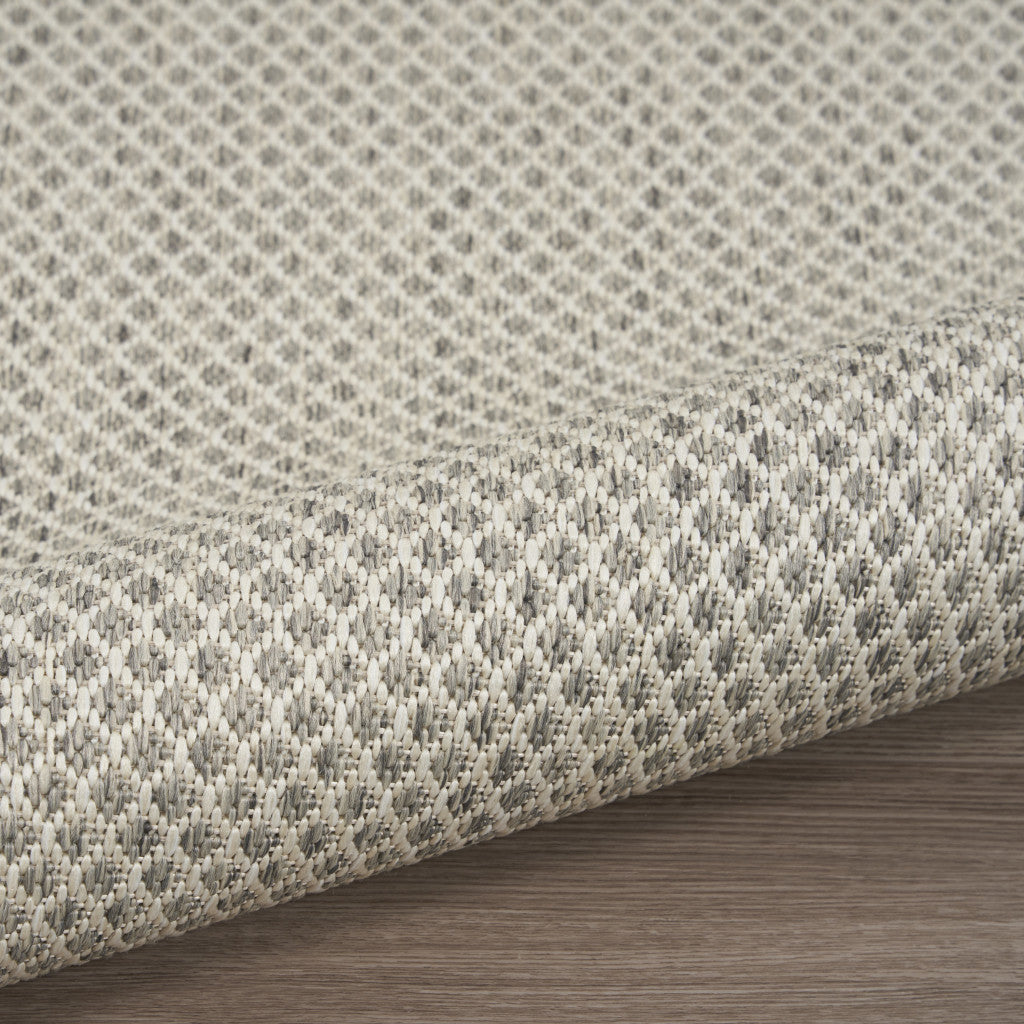10' Ivory And Gray Round Geometric Indoor Outdoor Area Rug - Sports & Outdoor
